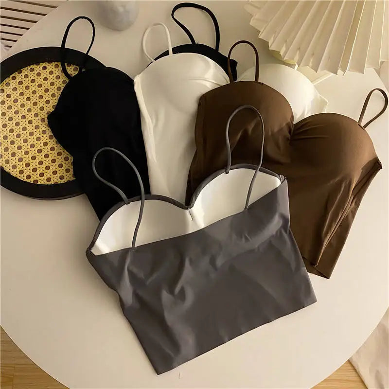 Seamless U-Back Sports Tank Top with Built-In Bra